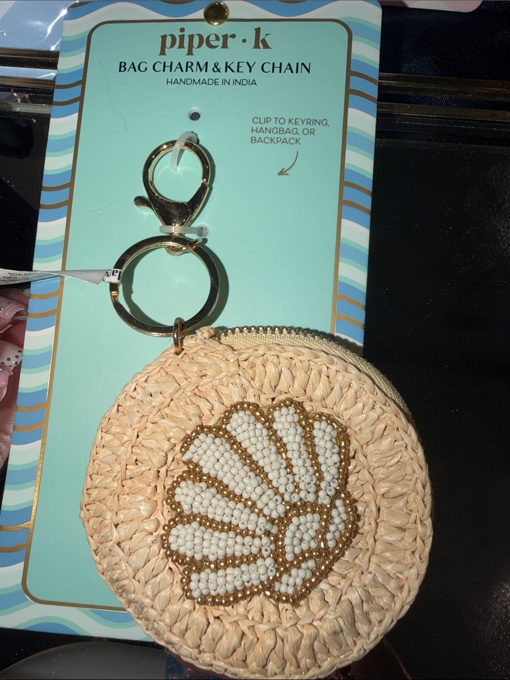 Shell Straw Coin Purse Bagcharm